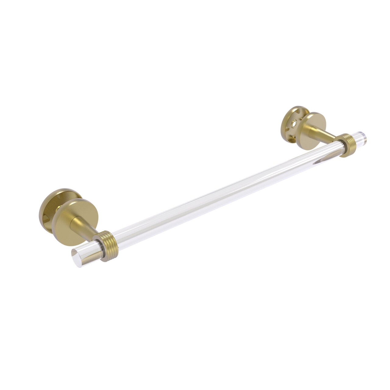 Clearview Collection 18 Inch Shower Door Towel Bar With Groovy Accents - Satin Brass